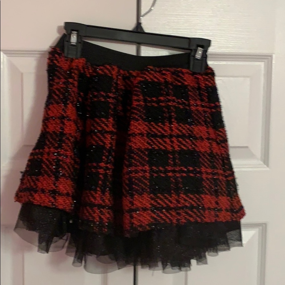 Red and Black TuTu Skirt/Black Glitter Sweater